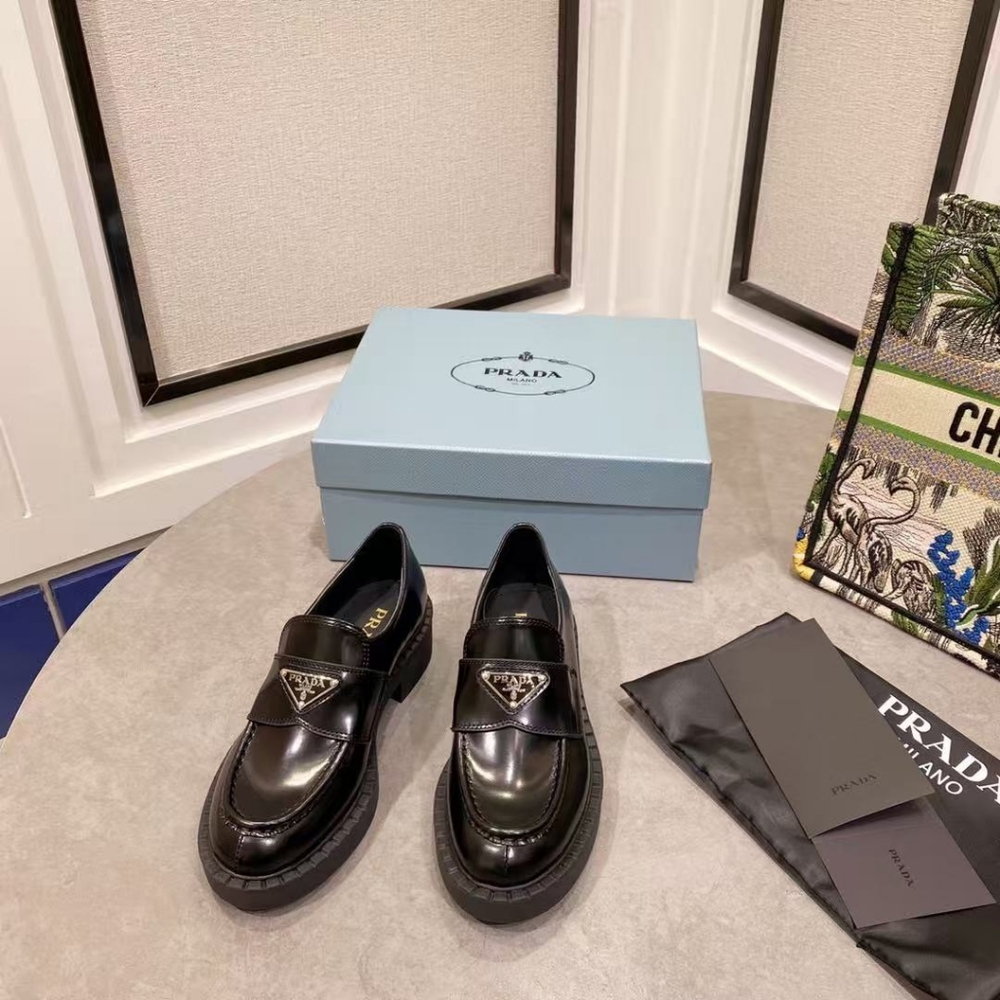 Prada Triangle Logo Loafers
